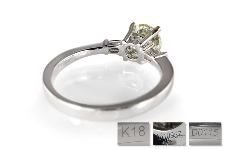 Verlobungsring 1 Brillant 1,28 ct FANCY/SI1 750 Weißgold DPL Gr. 54[BRORS 20554]