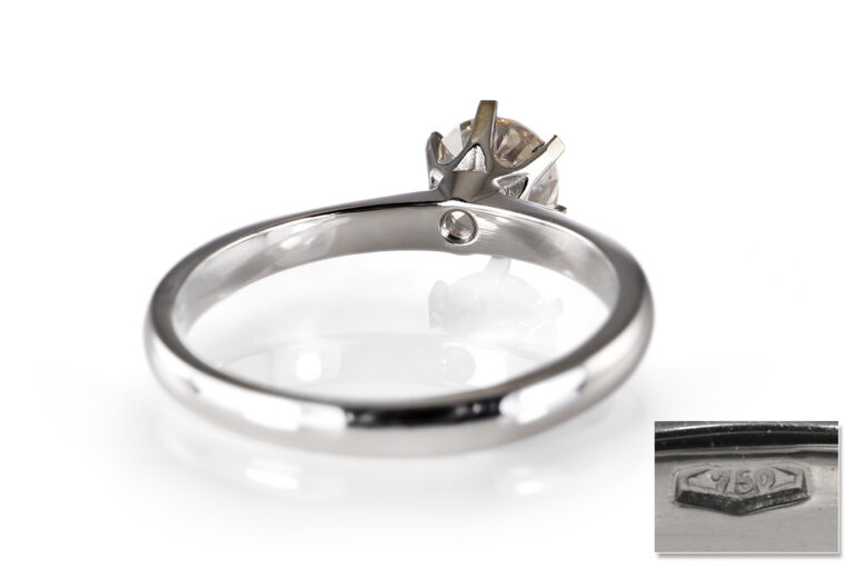 Ring 1 Brillant 1,21 ct S-Z/P1 + 10 Brillanten 750 Gold DPL Gr. 55 [BRORS 20555]