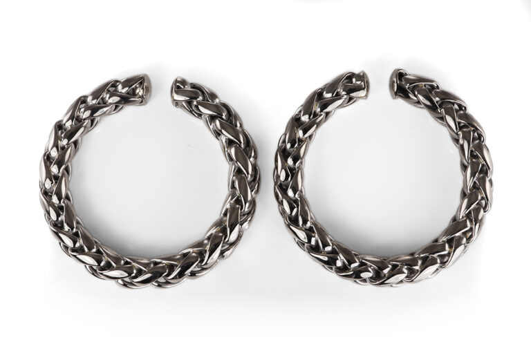 Ohrringe Creolen Isabelle Fa Zopfmuster 750 Weißgold Ø 3,6 cm [BRORS 20569]