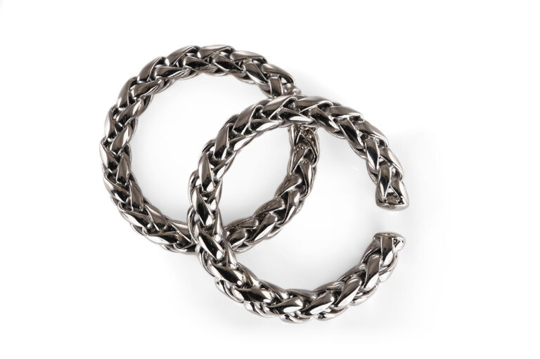 Ohrringe Creolen Isabelle Fa Zopfmuster 750 Weißgold Ø 3,6 cm [BRORS 20569]