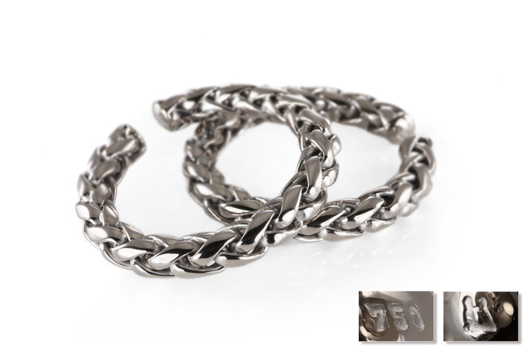 Ohrringe Creolen Isabelle Fa Zopfmuster 750 Weißgold Ø 3,6 cm [BRORS 20569]