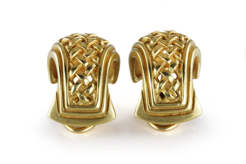 Kieselstein-Cord Ohrclipse 750 Grüngold L. 22,60 mm [BRORS 20570]