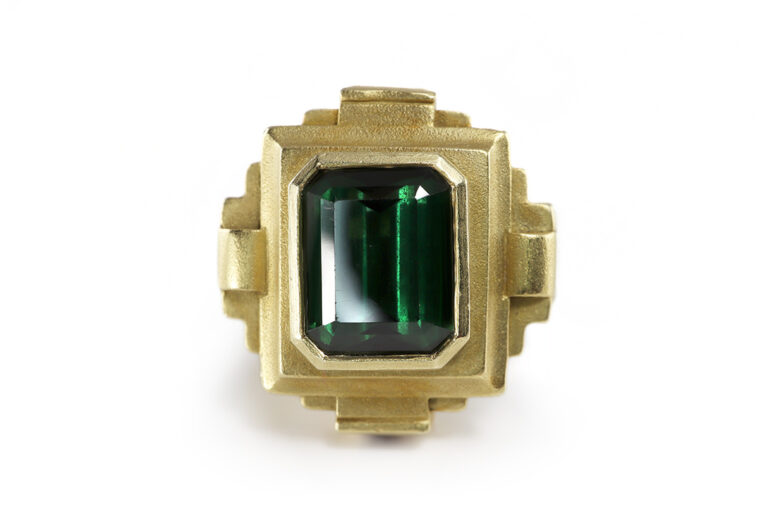 Barry Kieselstein Cord Ring Architectural Turmalin Rubin Grüngold [BRORS 20571]