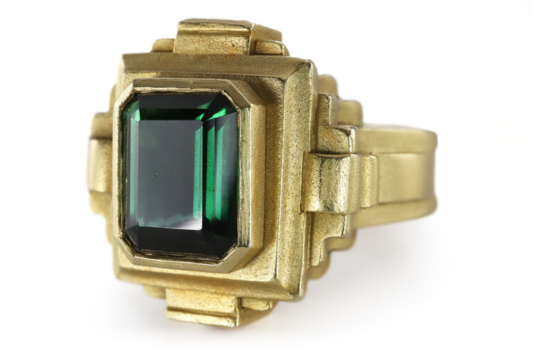 Barry Kieselstein Cord Ring Architectural Turmalin Rubin Grüngold [BRORS 20571]