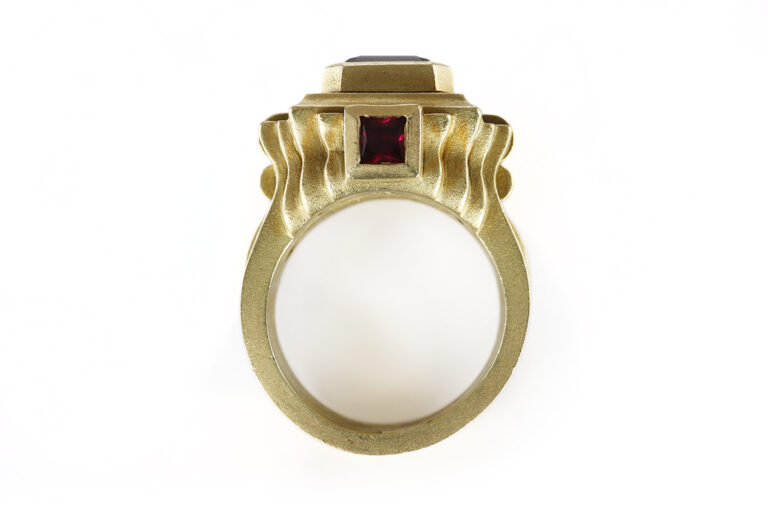 Barry Kieselstein Cord Ring Architectural Turmalin Rubin Grüngold [BRORS 20571]