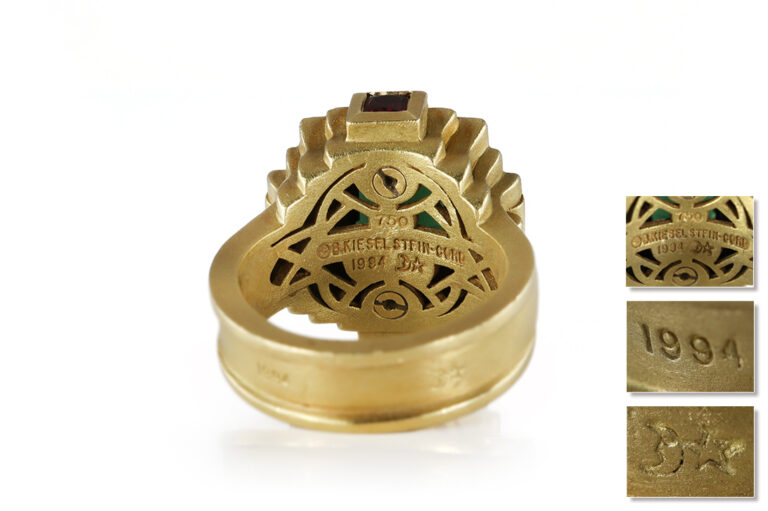 Barry Kieselstein Cord Ring Architectural Turmalin Rubin Grüngold [BRORS 20571]