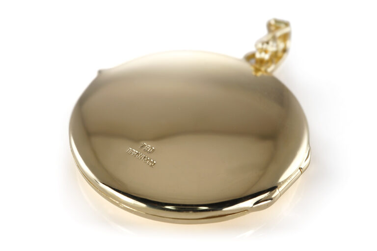 Tiffany & Co. Medaillon Anhänger Clip vintage rund 750 Gelbgold [BRORS 20576]