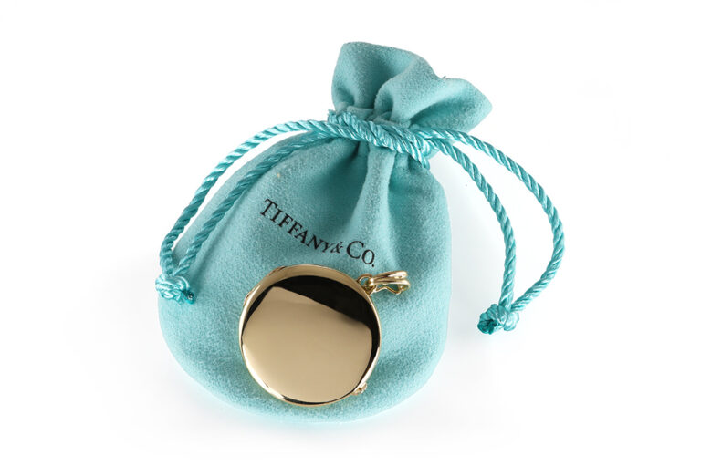 Tiffany & Co. Medaillon Anhänger Clip vintage rund 750 Gelbgold [BRORS 20576]