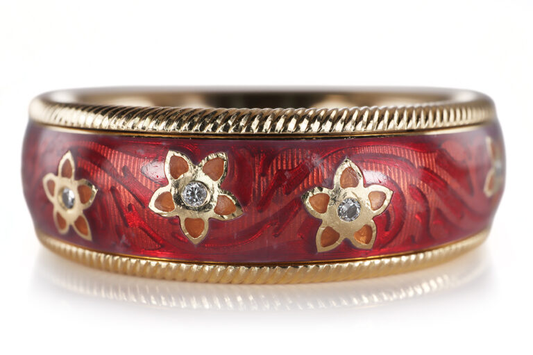 Wellendorff Dreh Ring Blütenengel rot 750 Gr. 57 [BRORS 20582]