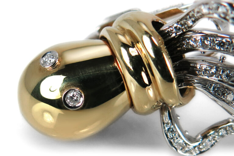 WEMPE Oktopus Brosche Brillanten insg ca 0,46ct Top H/VVS[BRORS 16629]