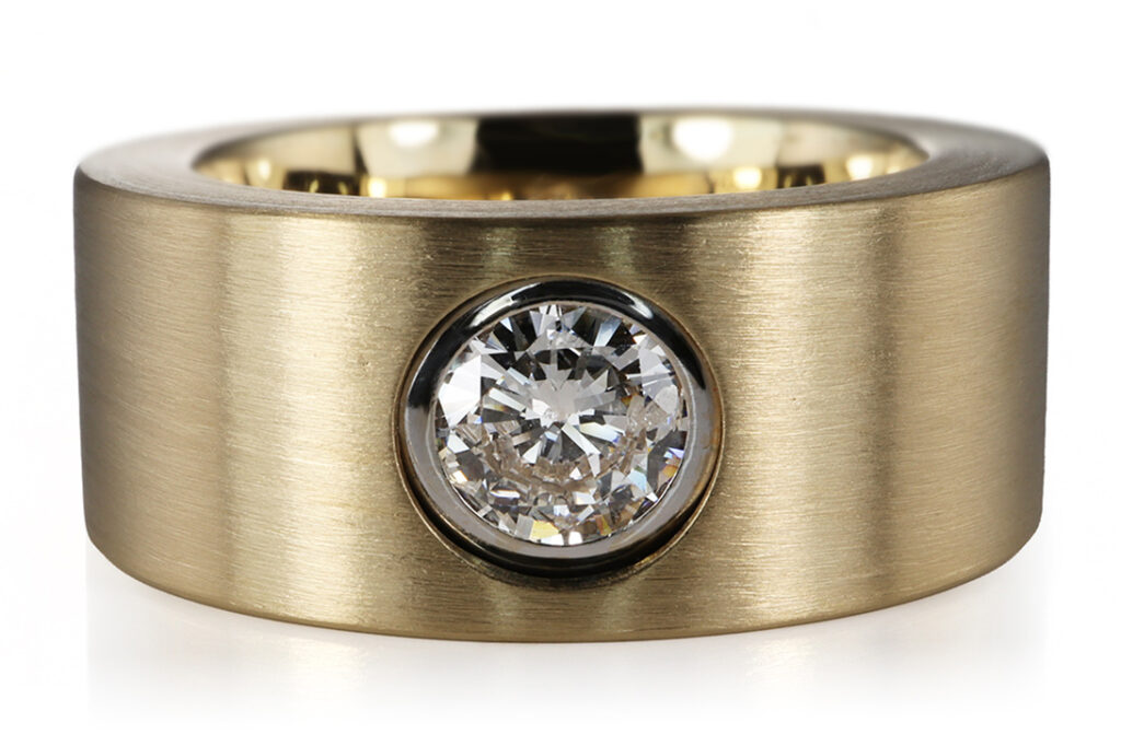 Ring 1 Brillant 1,004 ct F/P1 750 Gold Galia Gutachten Gr 63 [BRORS 20419]