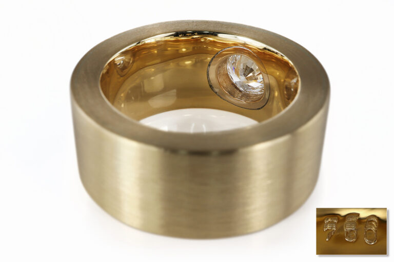 Ring 1 Brillant 1,004 ct F/P1 750 Gold Galia Gutachten Gr 63 [BRORS 20419]