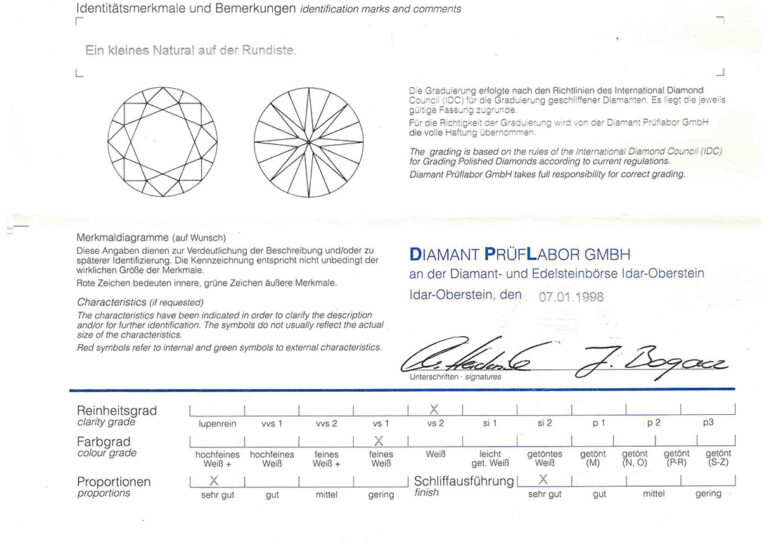 Solitär Ohrstecker 2 Brillanten 1,65 ct G/VS2 750 Weißgold DPL [BRORS 20567]