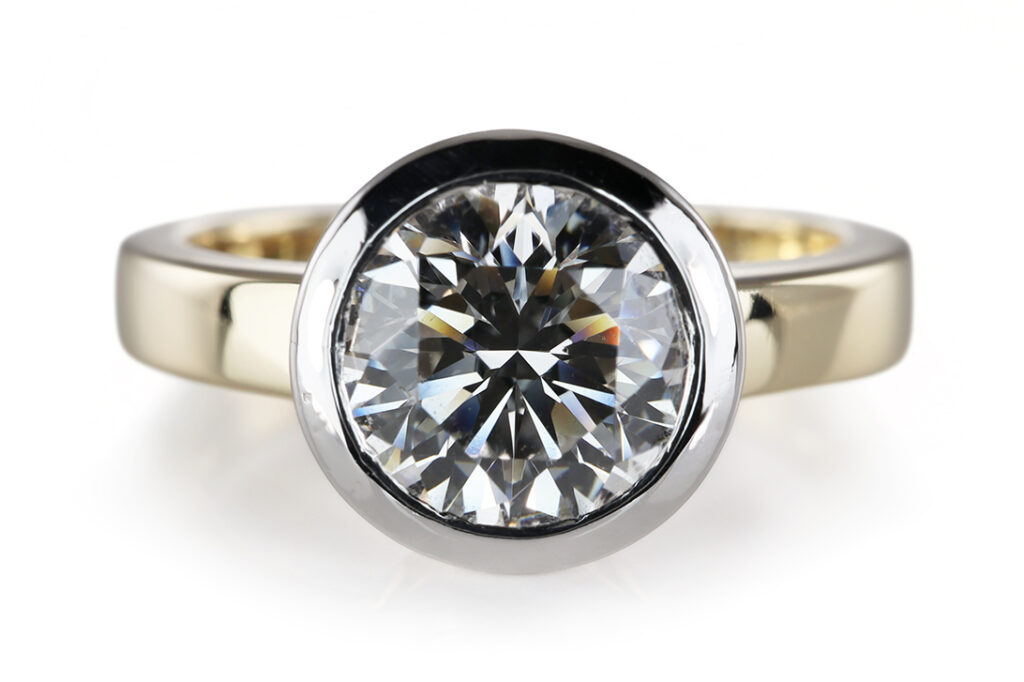 Ring vintage Brillant 1,5 ct G-H/VS2 585 Gold IGI Gutachten Gr 53 [BRORS 20578]