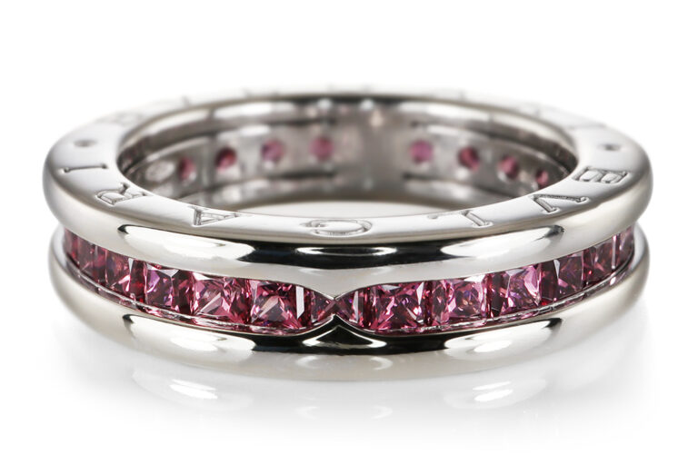 Bvlgari Bulgari B. Zero 1 Ring mit Rhodolith 750 Weißgold Gr 50 [BRORS 20592]