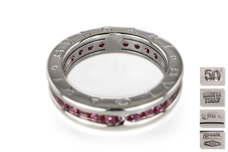 Bvlgari Bulgari B. Zero 1 Ring mit Rhodolith 750 Weißgold Gr 50 [BRORS 20592]