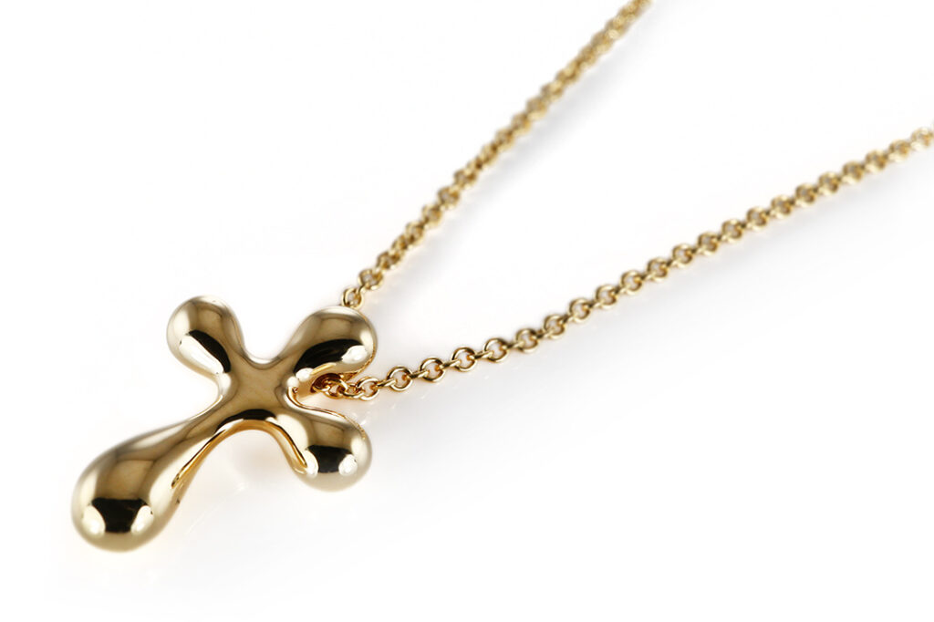 Tiffany & Co. Elsa Peretti Kreuz Anhänger Kette 750 Gold NP 2850 € [BRORS 20599]