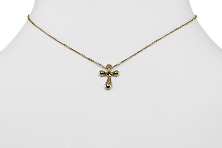 Tiffany & Co. Elsa Peretti Kreuz Anhänger Kette 750 Gold NP 2850 € [BRORS 20599]