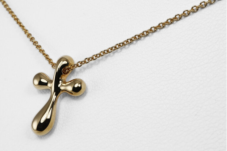 Tiffany & Co. Elsa Peretti Kreuz Anhänger Kette 750 Gold NP 2850 € [BRORS 20599]