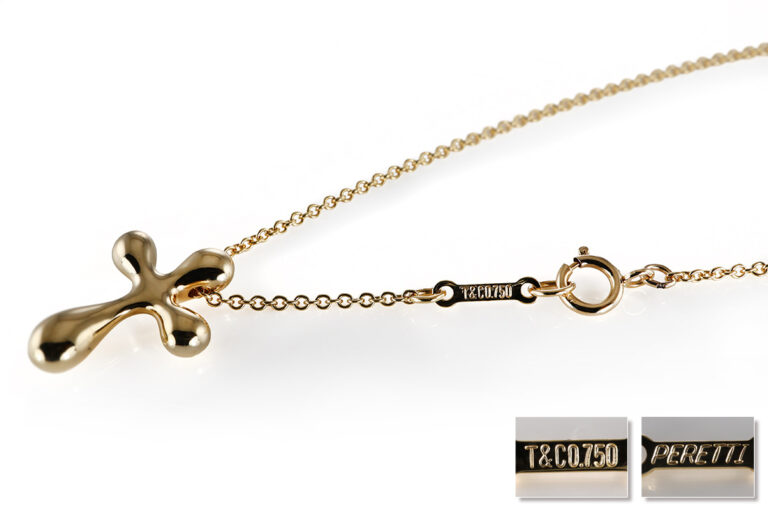 Tiffany & Co. Elsa Peretti Kreuz Anhänger Kette 750 Gold NP 2850 € [BRORS 20599]