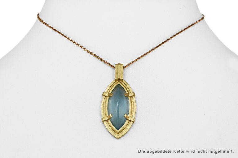 Anhänger 1 Aquamarin ca. 22,30 ct. Schütt 750 Gelbgold [BRORS 20601]