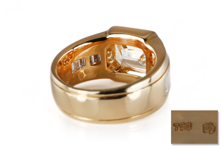 Ring Diamant 4,5 ct J-K/VS1 Emeraldcut + 14 Dia 1,6 ct River IGI [BRORS 20603]