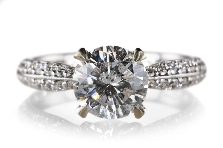 Ring 1 Brillant 1,02 ct H/P1 + 32 Brillanten 750 Gold DPL Gr. 54 [BRORS 20604]