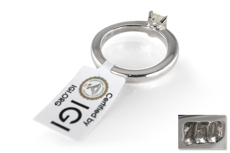 Ring 1 Diamant ca 0,90 ct Getönt K - L 750 Weißgold IGI Gr. 54 [BRORS 20606]