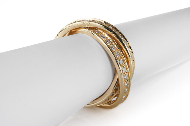 Cartier Trinity Ring 105 Billanten ca 2,1 ct TW/VVS 750 Gelbgold [BRORS 20607]