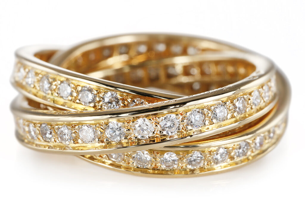 Cartier Trinity Ring 105 Billanten ca 2,1 ct TW/VVS 750 Gelbgold [BRORS 20607]