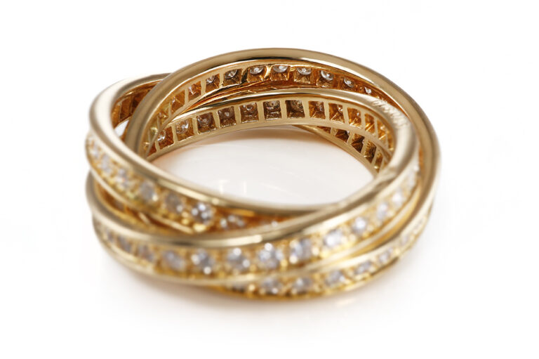 Cartier Trinity Ring 105 Billanten ca 2,1 ct TW/VVS 750 Gelbgold [BRORS 20607]