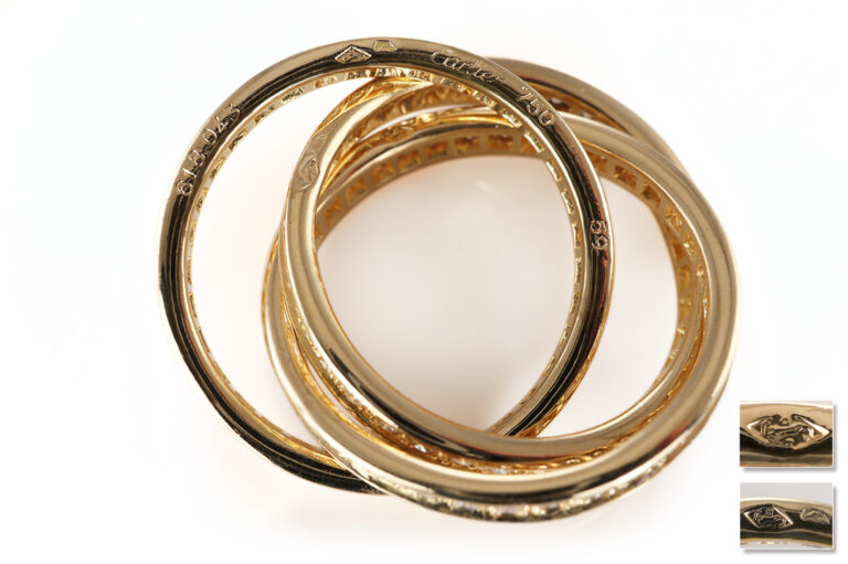Cartier Trinity Ring 105 Billanten ca 2,1 ct TW/VVS 750 Gelbgold [BRORS 20607]