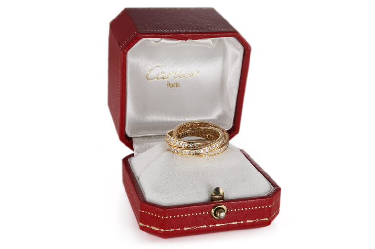 Cartier Trinity Ring 105 Billanten ca 2,1 ct TW/VVS 750 Gelbgold [BRORS 20607]