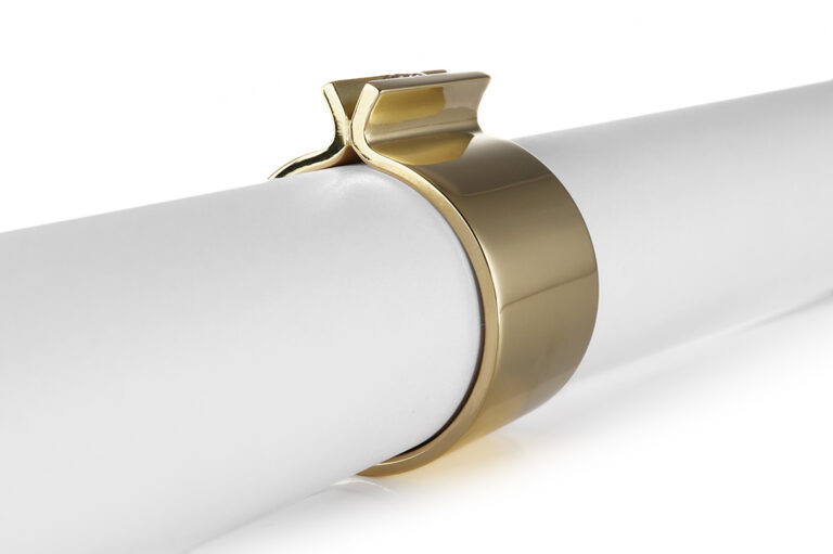 Niessing Ring Spannring 1 Brillant ca 0,04 ct TW/VVS 750 Gelbgold [BRORS 20619]