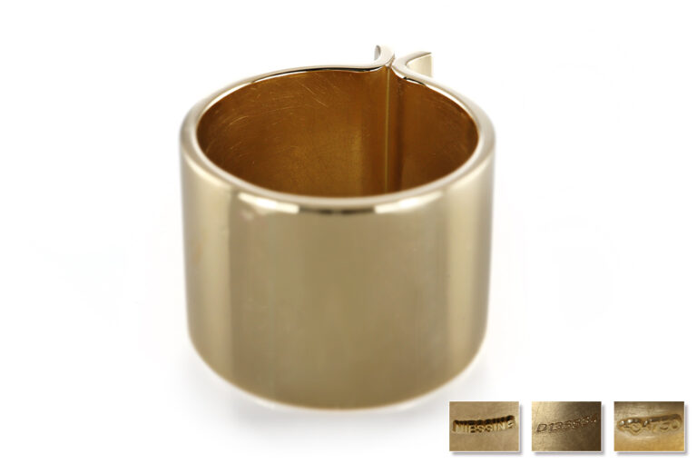 Niessing Ring Spannring 1 Brillant ca 0,04 ct TW/VVS 750 Gelbgold [BRORS 20619]