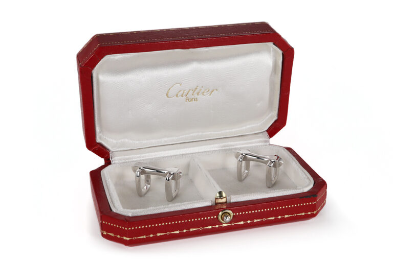 Manschettenknöpfe Cartier 750 Weißgold vintage [BRORS 20622]