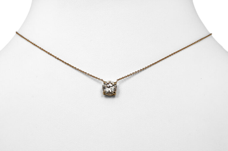 Collier 1 Brillant 1,74 ct. P-R/P1 750 Gelbgold DPL Gutachten [BRORS 20627]