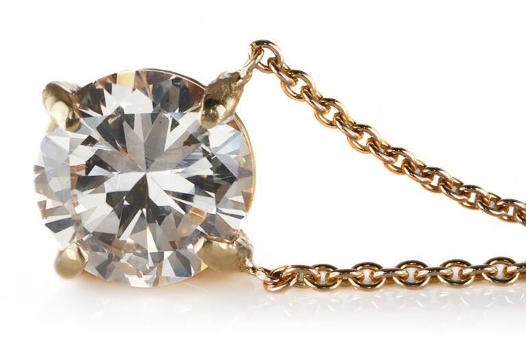 Collier 1 Brillant 1,74 ct. P-R/P1 750 Gelbgold DPL Gutachten [BRORS 20627]