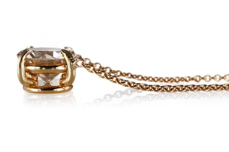 Collier 1 Brillant 1,74 ct. P-R/P1 750 Gelbgold DPL Gutachten [BRORS 20627]