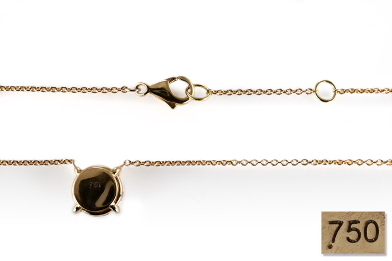 Collier 1 Brillant 1,74 ct. P-R/P1 750 Gelbgold DPL Gutachten [BRORS 20627]