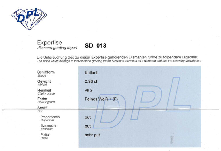 Ring 1 Brillant ca 0,98 ct TW/VS2 950 Platin DPL Gr. 52 [BRORS 20628]