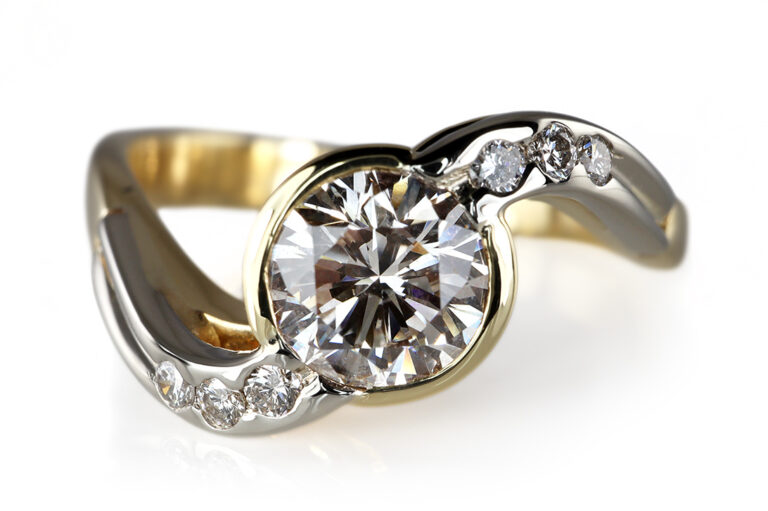 Ring Brillant Einkaräter H-I/VS2+ 6 Brillanten 750 Gold IGI Gr 60 [BRORS 20635]