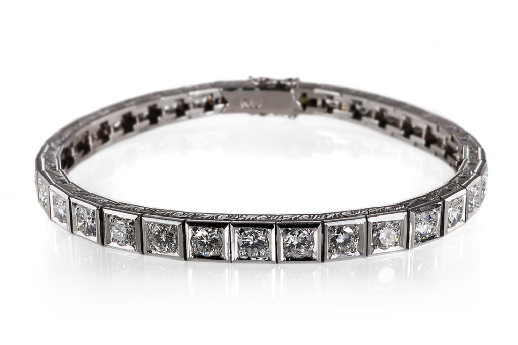 Tennisarmband 34 Brillanten 5 ct F-H/VVS-VS Weißgold IGI 17,5 cm [BRORS 20636]