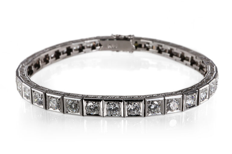 Tennisarmband 34 Brillanten 5 ct F-H/VVS-VS Weißgold IGI 17,5 cm [BRORS 20636]