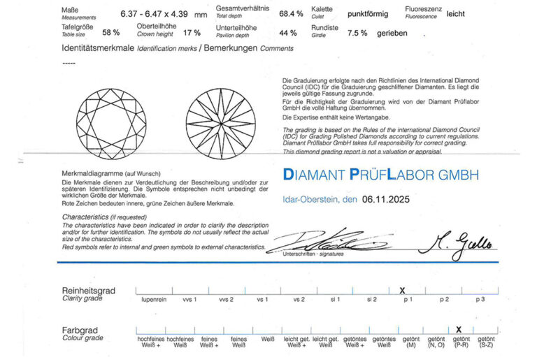 Ring 1 Brillant 1,18 ct P-R/P1 + 62 Brillanten 750 Gold DPL Gr. 52 [BRORS 20642]