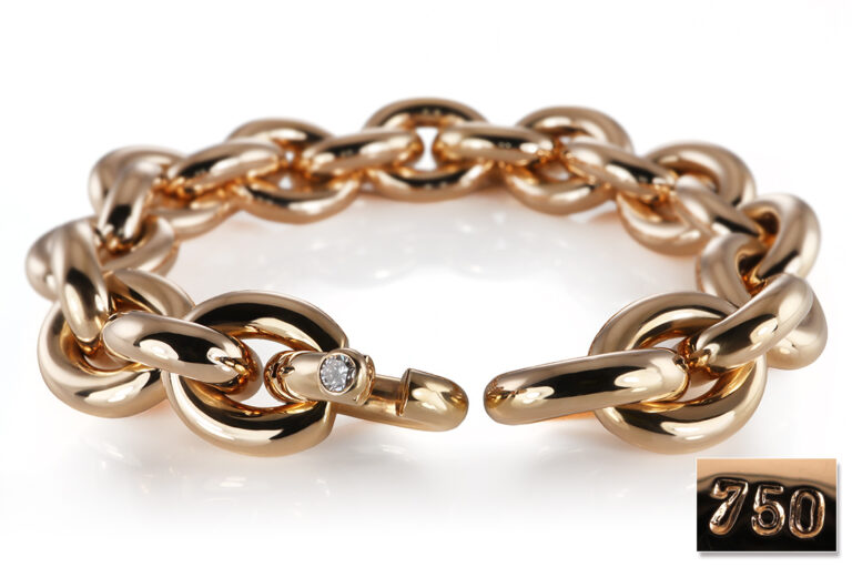 Schubart Armband 1 Brillant ca 0,12 ct TW/VVS Gold L.21,0 cm [BRORS 20650]