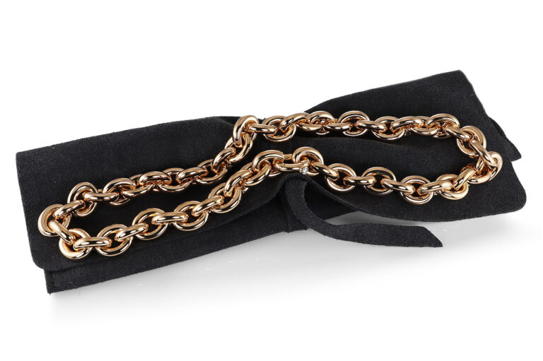 Schubart Collier 1 Brillant ca 0,12 ct TW/VVS 750 Gold ca 120,3 g [BRORS 20655]