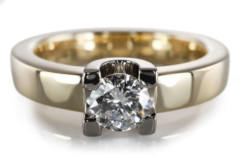 Ring 1 Brillant 0,55 ct RIVER/TW/VS2 585 Gold IGI Gutachten Gr 60 [BRORS 20662]