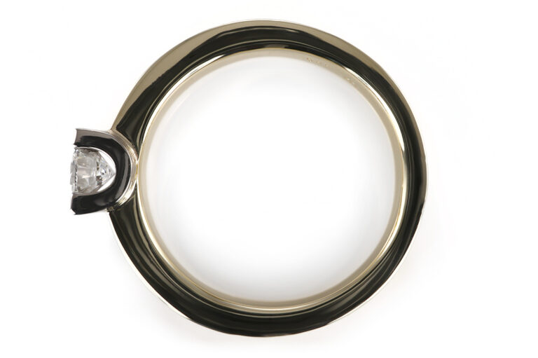 Ring 1 Brillant 0,55 ct RIVER/TW/VS2 585 Gold IGI Gutachten Gr 60 [BRORS 20662]