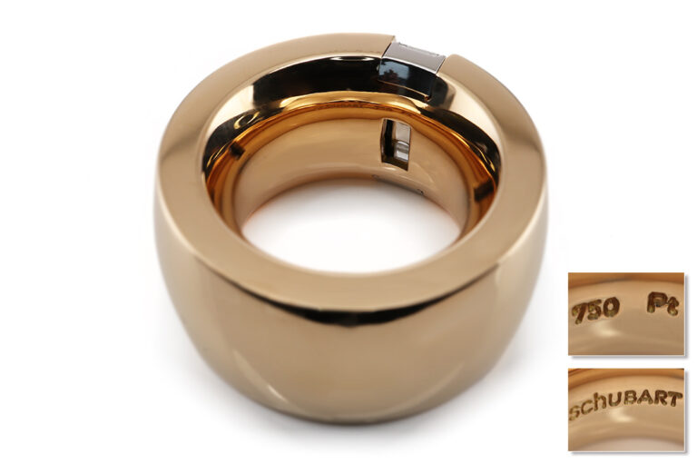 Schubart Ring 8 Diamanten ca 1,12 ct TW/IF 750 / Platin Gr. 55 [BRORS 20666]